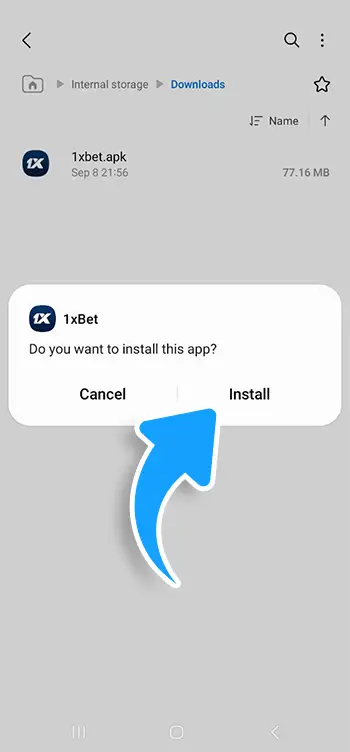 Step 5 - Tap the file and complete the app installation